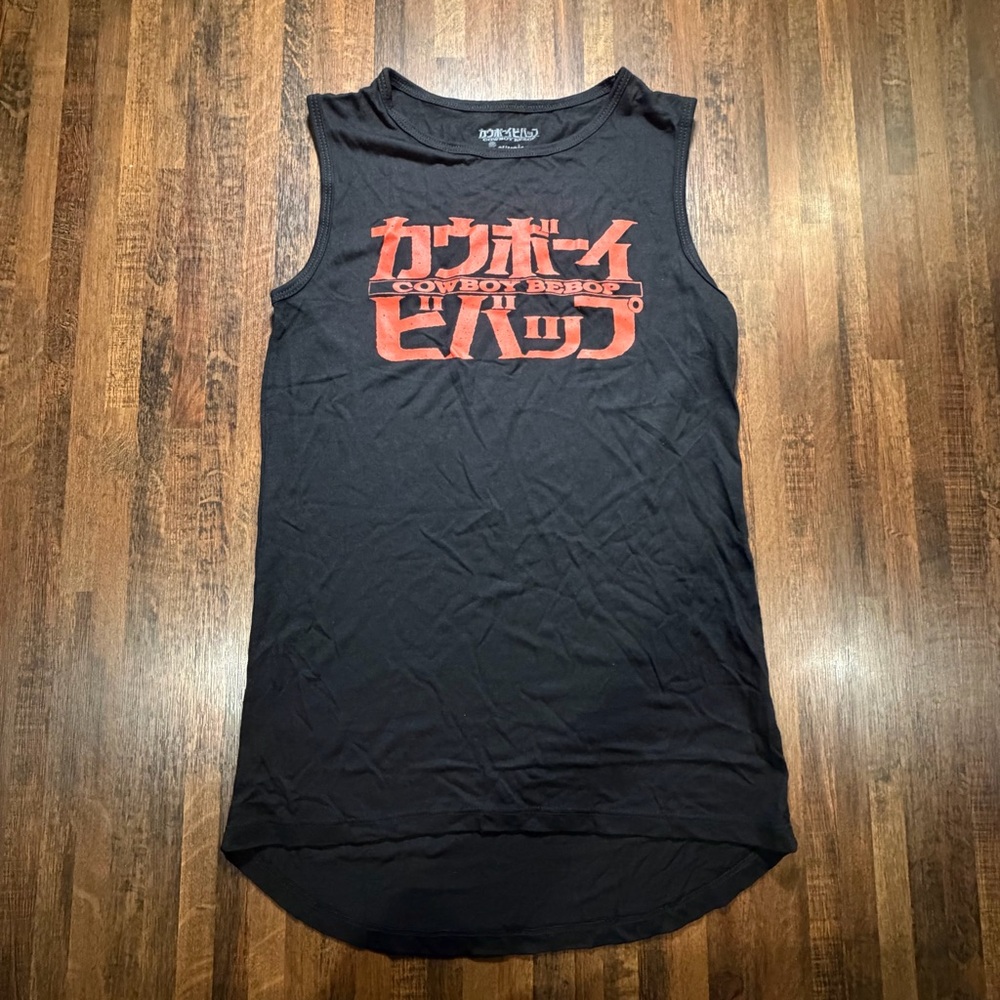 Black Sleeveless Graphic Shirt